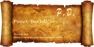 Poszt Dorián névjegykártya